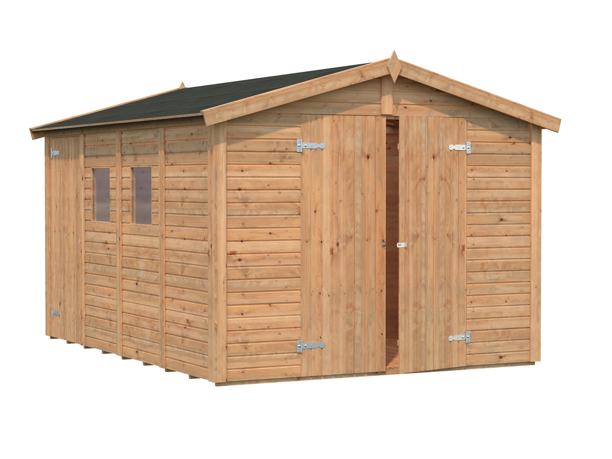 Garden Shed Dan 9.9 m², brown dip-treated