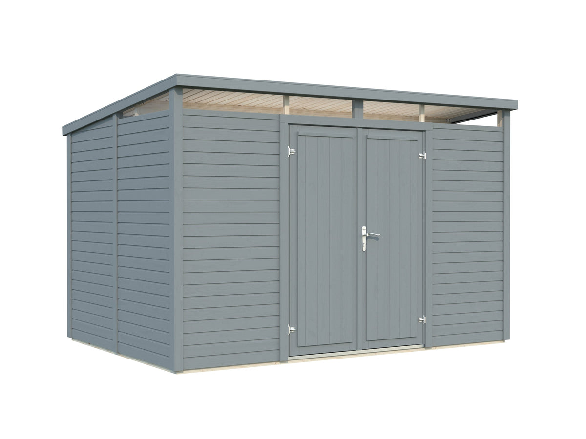 Garden Shed Elias 7.3 m², painted light grey
