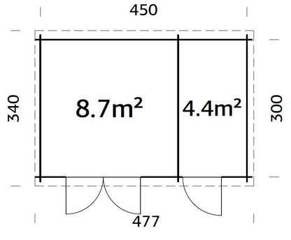 Garden Shed Ella 13.1 m²