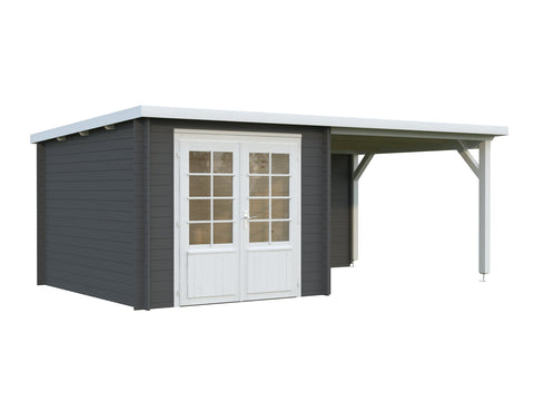 Grey with white trim