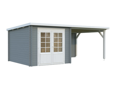Light grey with white trim