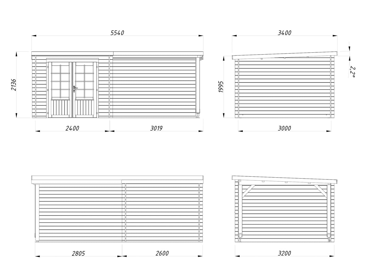Garden Shed Ella 6.9+8.2 m²