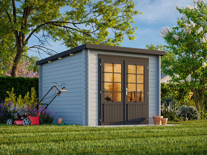 Garden Shed Ella 6.9 m², light grey with anthracite trim