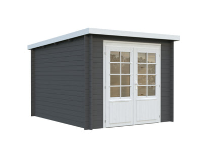 Garden Shed Ella 6.9 m², grey with white trim