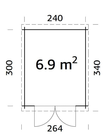 Garden Shed Ella 6.9 m²