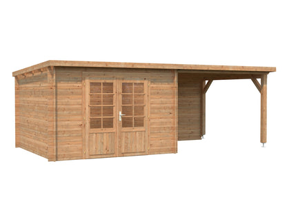 Garden Shed Ella 8.7+8.2 m², brown dip-treated