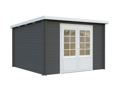 Grey with white trim