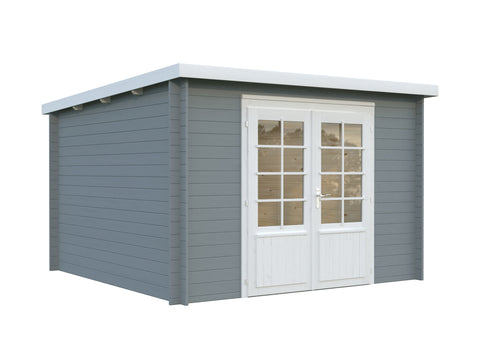 Light grey with white trim