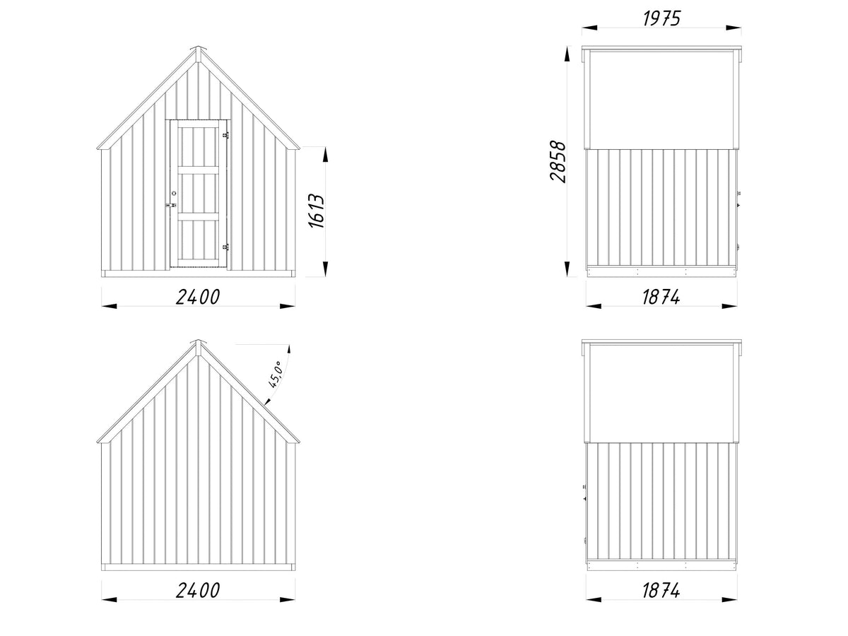 Garden Shed Emilia 4.0 m² (RAL7012)