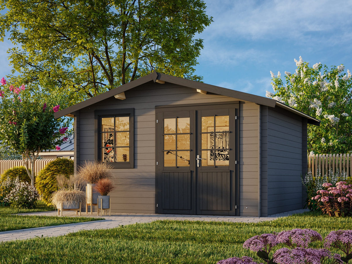 Garden Shed Klara 10.4 m², grey with anthracite trim