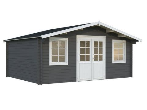 Grey with white trim