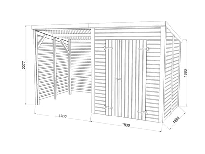 Garden Shed Leif 3.0+2.9 m²