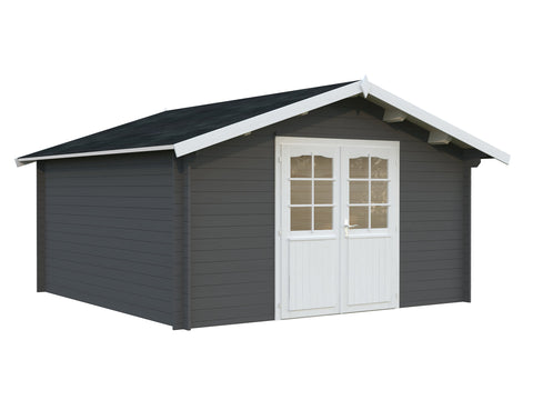 Grey with white trim