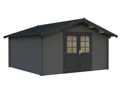 Garden Shed Lotta 13.9 m², grey with anthracite trim