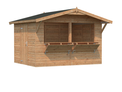 Garden Shed Stella 8.2 m², brown dip-treated