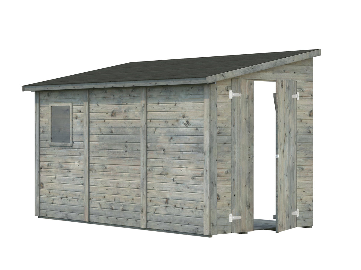 Garden Side Shed Mia 5.4 m², grey dip-treated