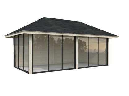 Glass Garden Room Bianca 16.6 m² Set 202 Slide, untreated