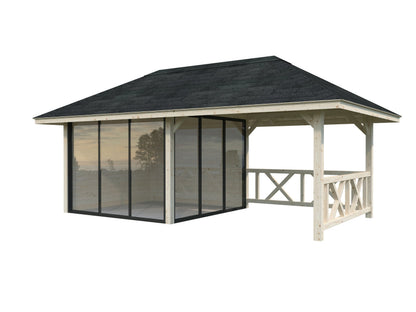 Glass Garden Room Bianca 16.6 m² Set 203 Slide, untreated
