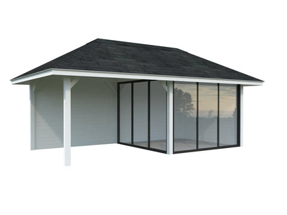 Glass Garden Room Bianca 16.6 m² Set 205 Slide, painted white
