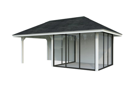 Glass Garden Room Bianca 16.6 m² Set 206 Slide, painted white