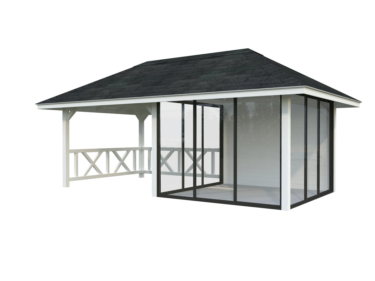 Glass Garden Room Bianca 16.6 m² Set 504 Slide Plus, painted white