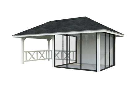 Glass Garden Room Bianca 16.6 m² Set 504 Slide Plus, painted white
