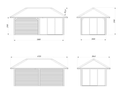 Glass Garden Room Bianca 16.6 m² Set 506 Slide Plus