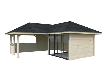 Glass Garden Room Bianca 24.9 m² Set 209 Slide, untreated