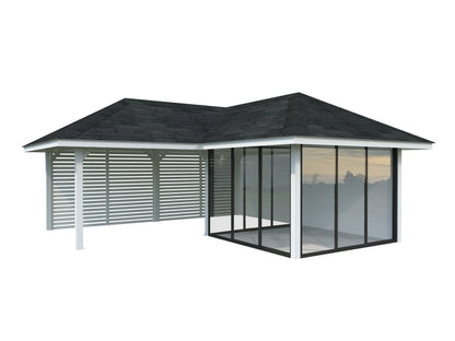 Glass Garden Room Bianca 24.9 m² Set 211 Slide, painted white