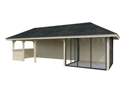 Glass Garden Room Bianca 24.9 m² Set 216 Slide, untreated
