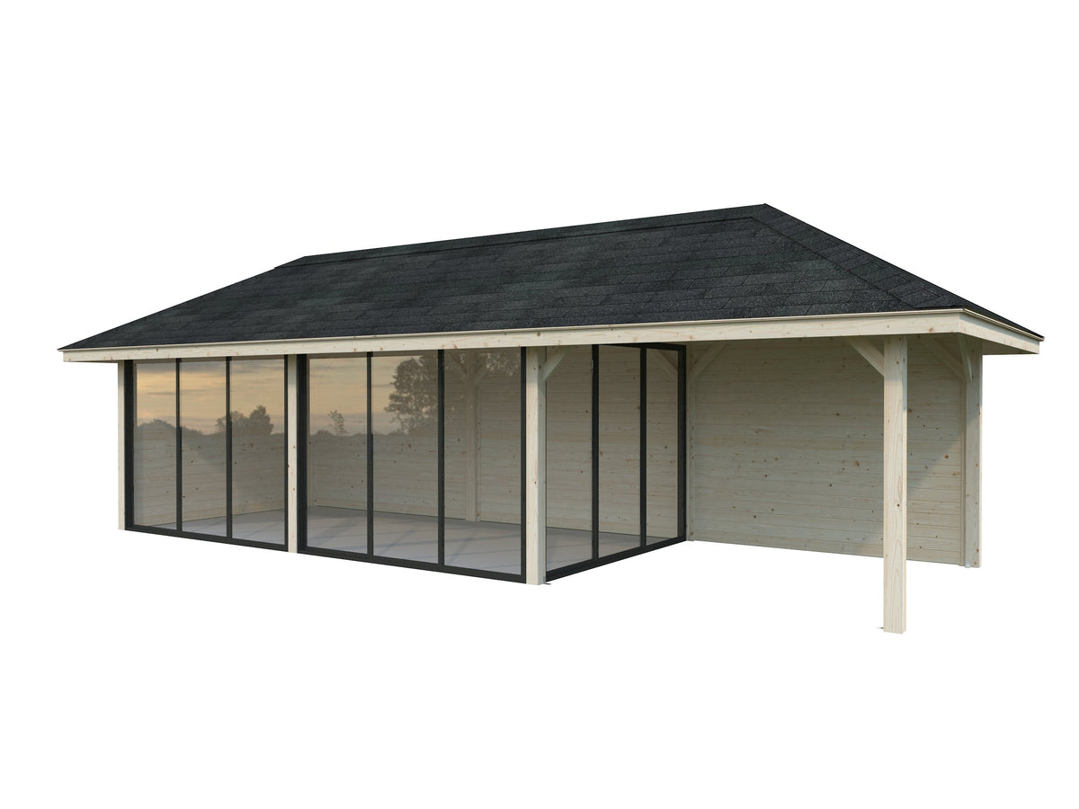 Glass Garden Room Bianca 24.9 m² Set 217 Slide, untreated