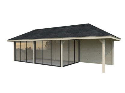 Glass Garden Room Bianca 24.9 m² Set 217 Slide, untreated