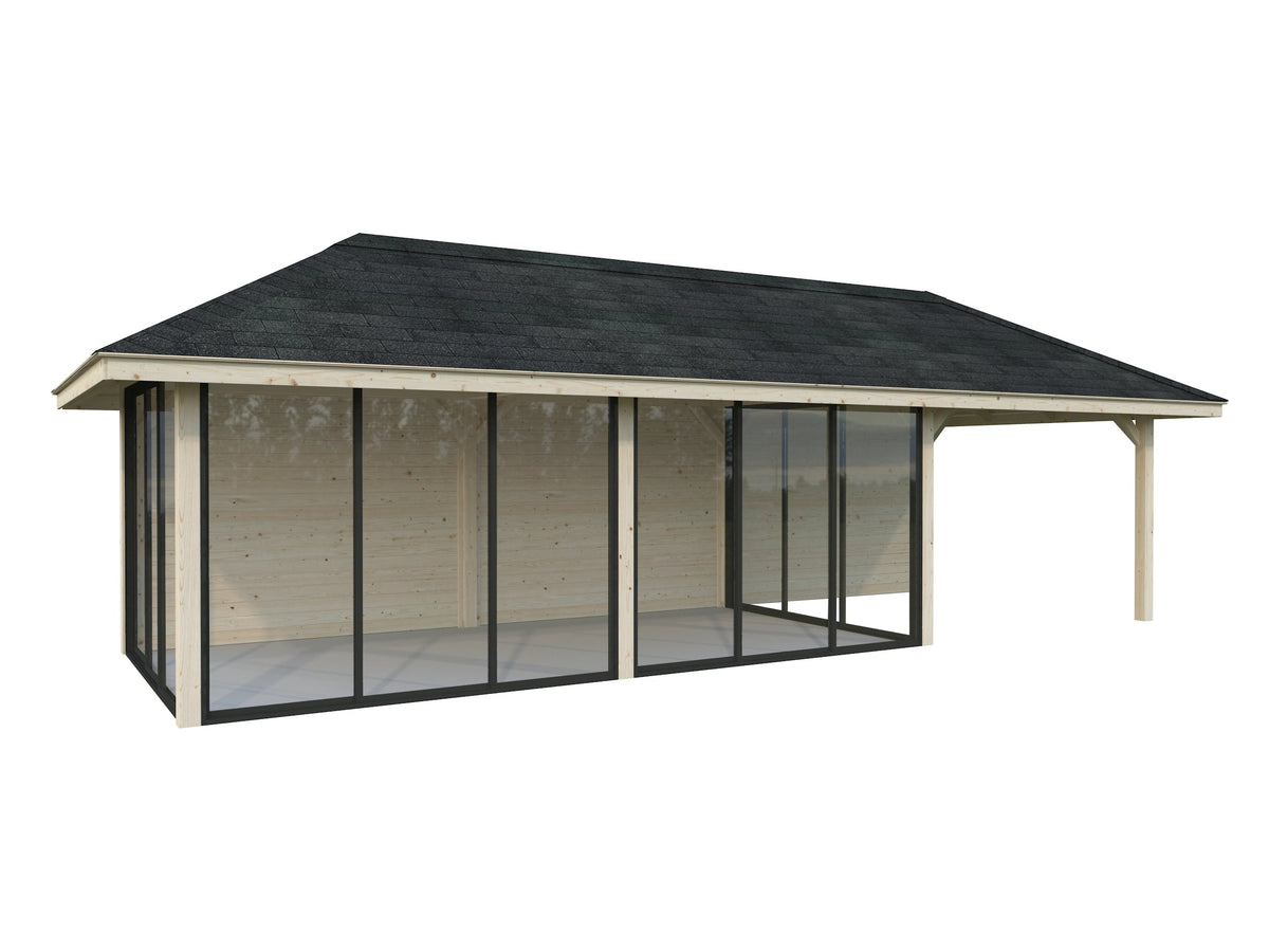 Glass Garden Room Bianca 24.9 m² Set 218 Slide, untreated