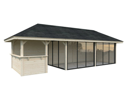 Glass Garden Room Bianca 24.9 m² Set 219 Slide, clear dip-treated