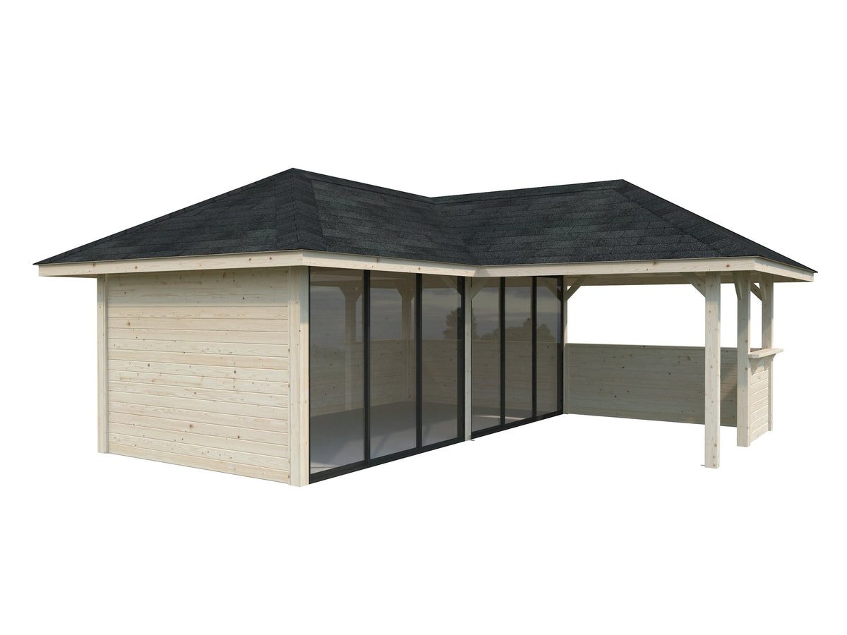 Glass Garden Room Bianca 24.9 m² Set 222 Slide, untreated