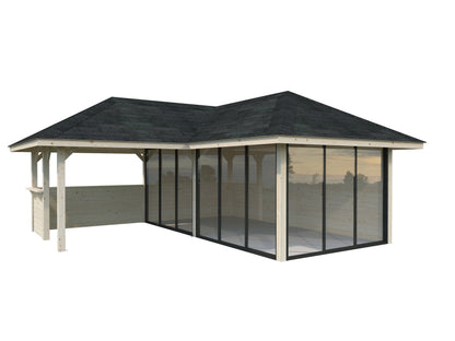 Glass Garden Room Bianca 24.9 m² Set 223 Slide, clear dip-treated