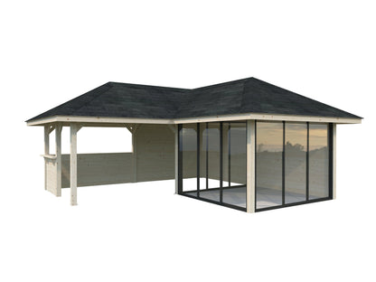 Glass Garden Room Bianca 24.9 m² Set 510 Slide Plus, untreated