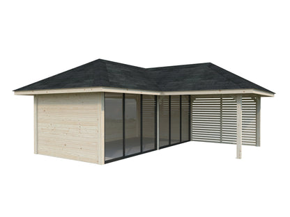 Glass Garden Room Bianca 24.9 m² Set 513 Slide Plus, untreated