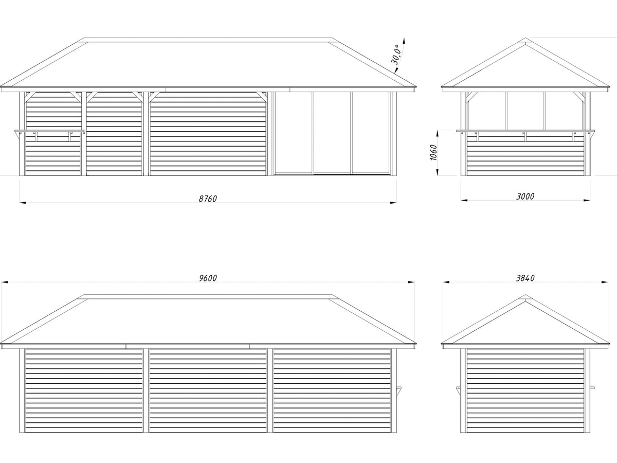 Glass Garden Room Bianca 24.9 m² Set 515 Slide Plus