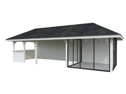 Glass Garden Room Bianca 24.9 m² Set 516 Slide Plus, painted white