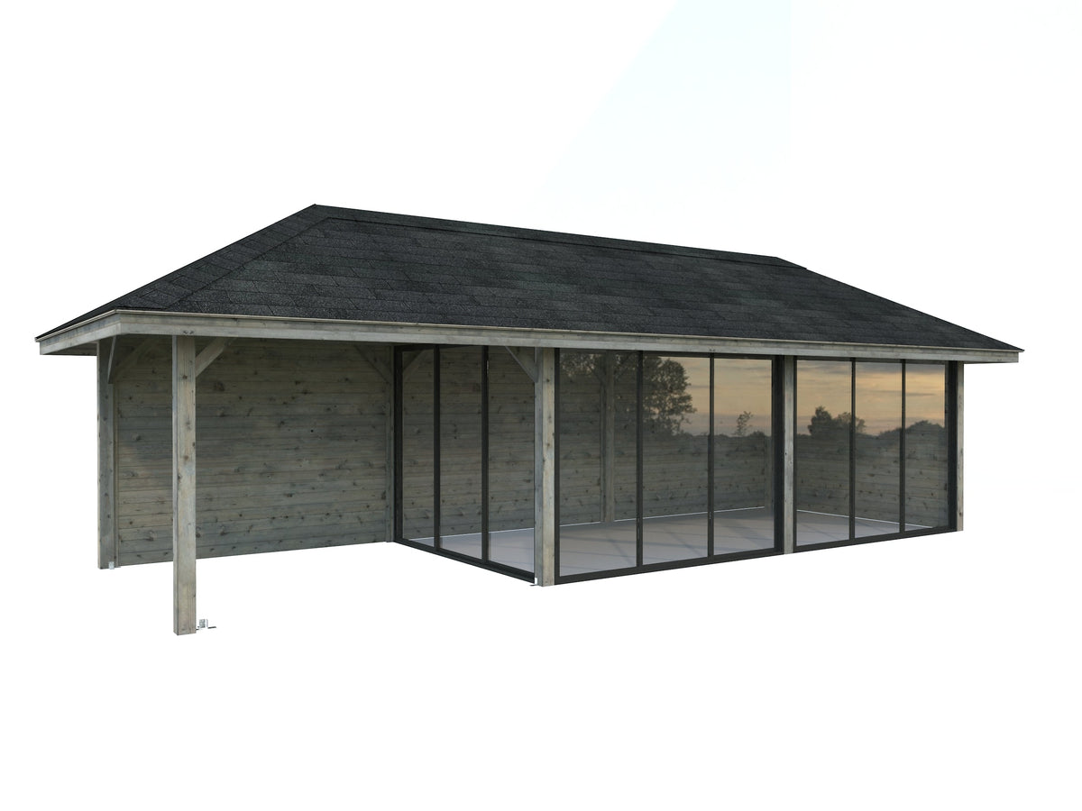 Glass Garden Room Bianca 24.9 m² Set 517 Slide Plus, grey dip-treated