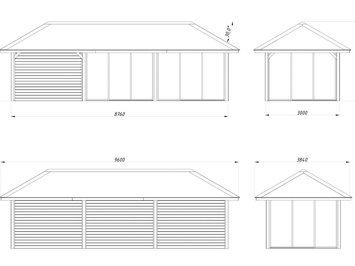 Glass Garden Room Bianca 24.9 m² Set 518 Slide Plus