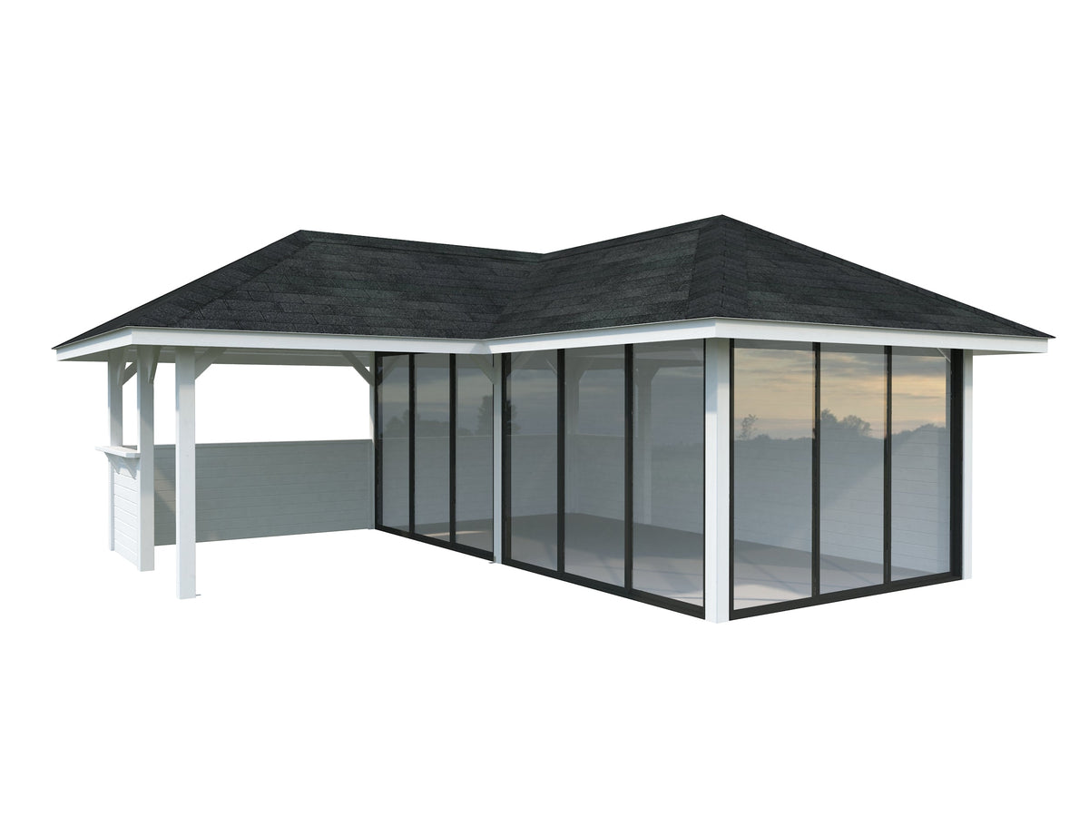 Glass Garden Room Bianca 24.9 m² Set 523 Slide Plus, painted white
