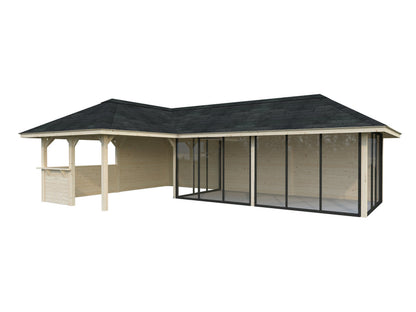 Glass Garden Room Bianca 33.2 m² Set 221 Slide, untreated