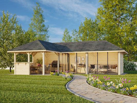 Glass Garden Room Bianca 33.2 m² Set 520 Slide Plus