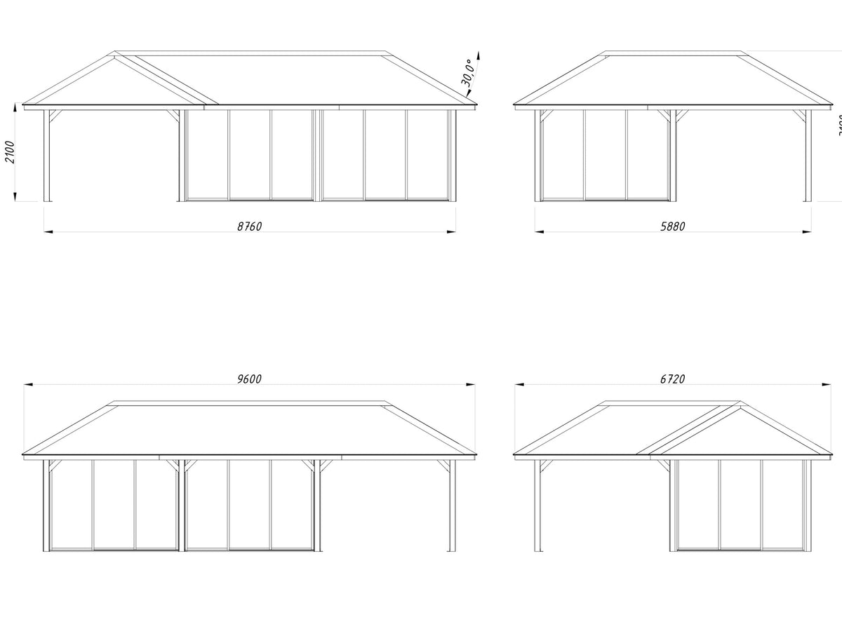 Glass Garden Room Bianca 33.2 m² Set 521 Slide Plus