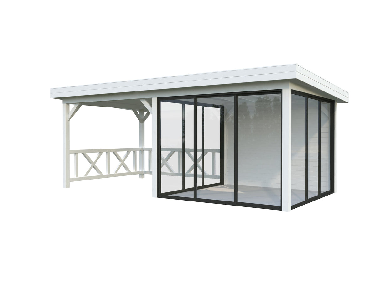 Glass Garden Room Lenna 16.6 m² Set 404 Slide, painted white