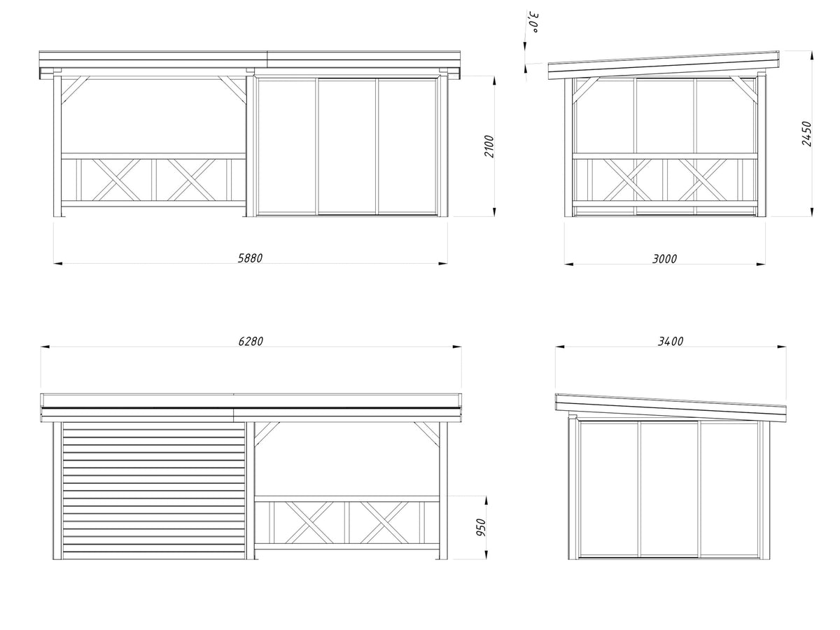 Glass Garden Room Lenna 16.6 m² Set 404 Slide