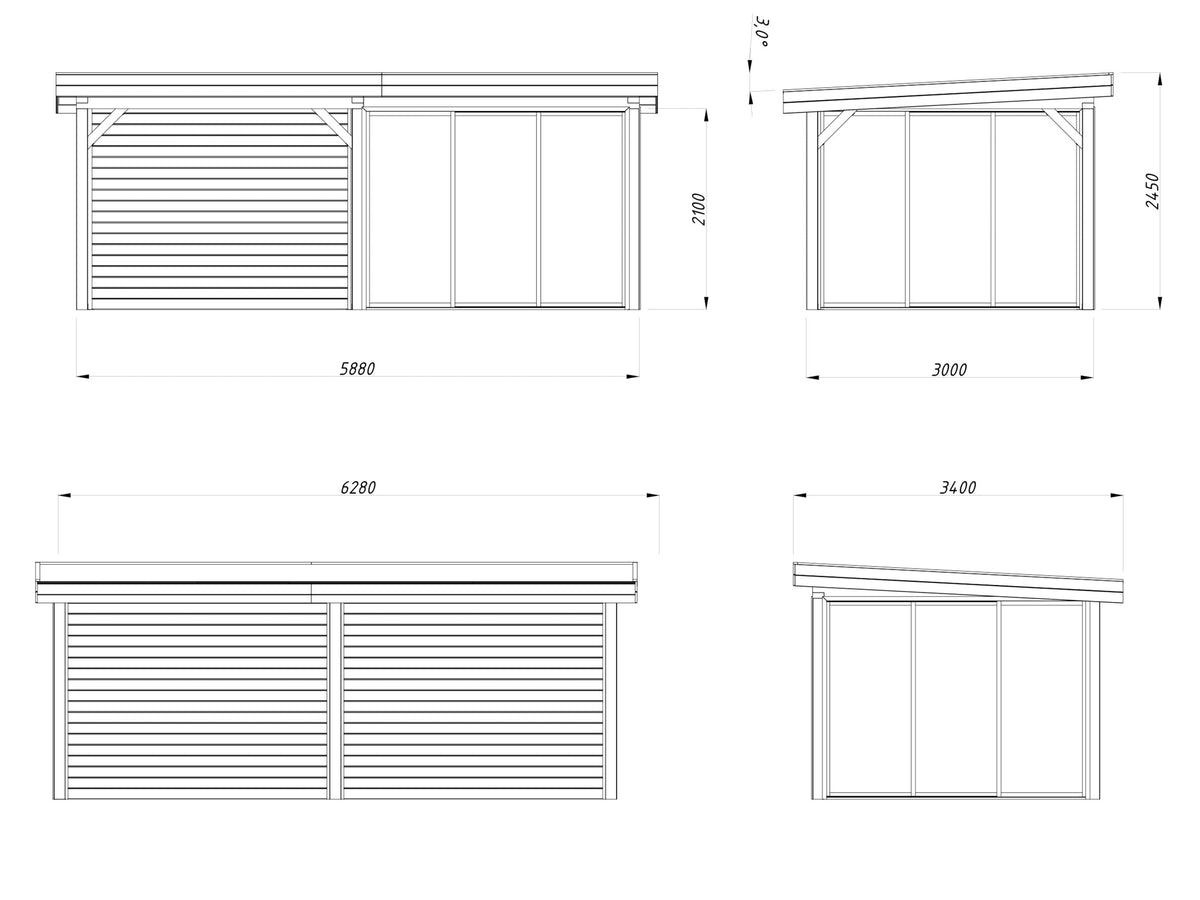 Glass Garden Room Lenna 16.6 m² Set 406 Slide