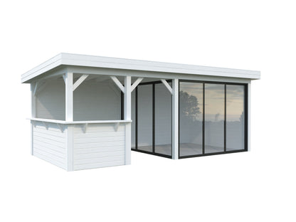 Glass Garden Room Lenna 16.6 m² Set 407 Slide, painted white